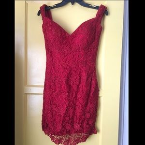 Super cute red dress with lace